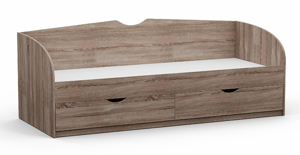 Кровать односпальная L-6, Дуб Сонома Трюфель, 2030х834х766 Львов - изображение 1