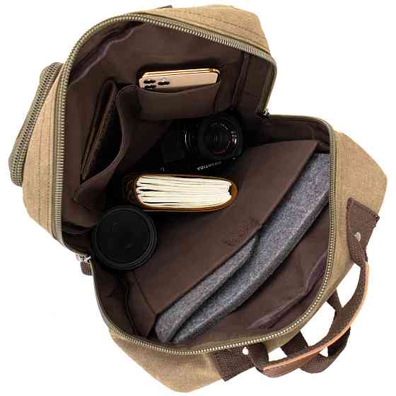 Рюкзак текстильний дорожній унісекс Vintage 20620 Оливковий Київ