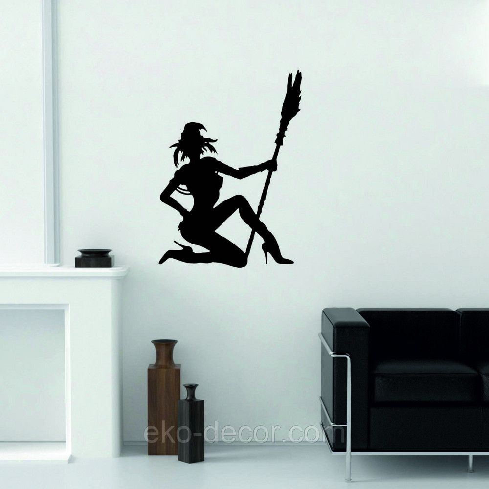 Декоративное настенное Панно «Девушка с метлой», Декор на стену 90*64 см, Черный Киев - изображение 8