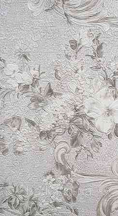 Шпалери вінілові на флізеліні AdaWall Signature1.06х10 квіти гілки листя структурне біле срібло 3д Київ
