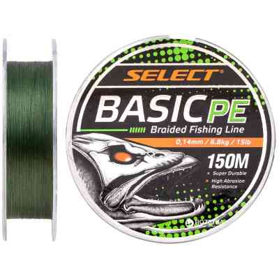 Шнур Select Basic PE 150m Dark Green 0.14mm 15lb/6.8kg (1870.18.23) Винница