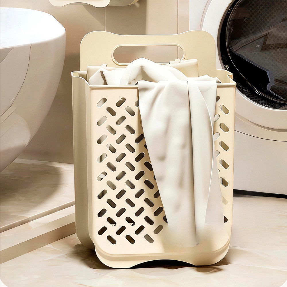 Настенная пластиковая корзина для белья с вентиляцией, складной органайзер, размер 35×25×49см Каменец-Подольский - изображение 1