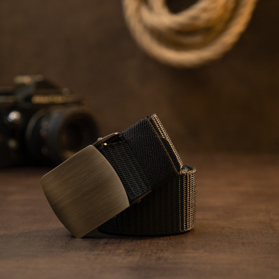 Ремень Vintage Текстильный с серебристой пряжкой Черный (20541) Винница - изображение 9