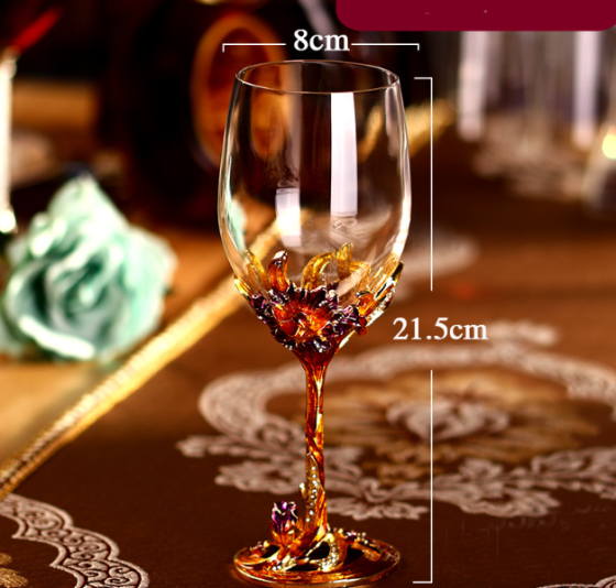 Келихи для вина ІРИС золотий 2 шт. з метал декором, кристалами ПОДАРУНКОВА УПАКОВКА Кременчук