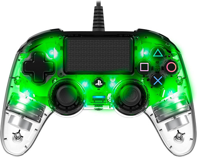 Проводной контроллер Nacon Compact для PS4, прозрачно-зеленый геймпад с LED подсветкой, вибрацией, д Киев - изображение 4