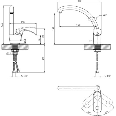 Змішувач Kroner Konstante-C032 (CV023587) Вінниця - фото 6