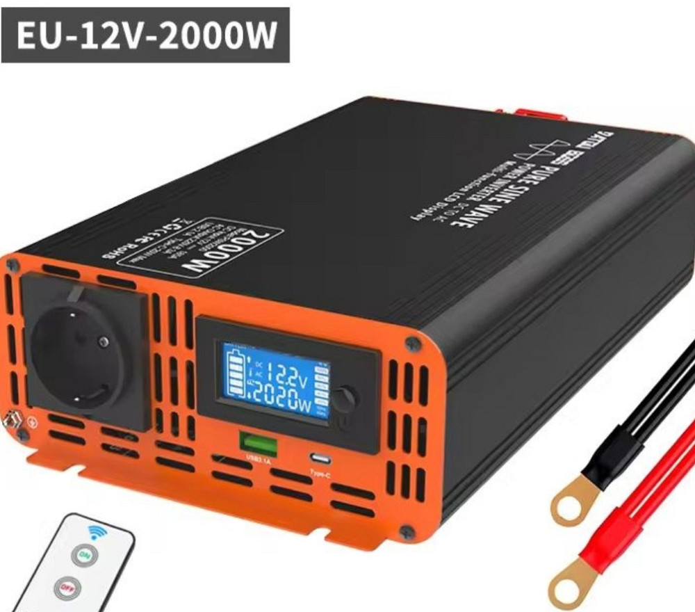 Інвертор напруги Datouboss 12В на 220В потужністю 2000Вт. Харків - фото 4