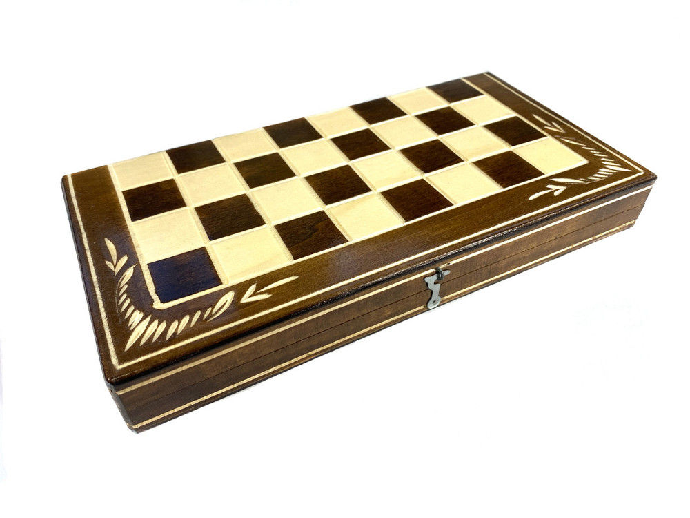 Шахова дошка для ігор 3 в 1 з натурального дерева розмір 27х27 см (S), шахи, шашки та нарди ручної роботи Кам'янець-Подільський - фото 8