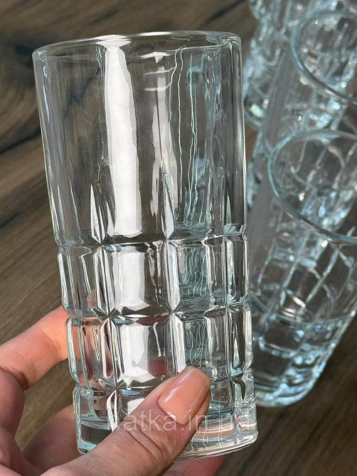 Набір склянок OLens "Кватро" 340 мл 6 шт. високий прозорий для дому та ресторанів 102-693 Київ - фото 1