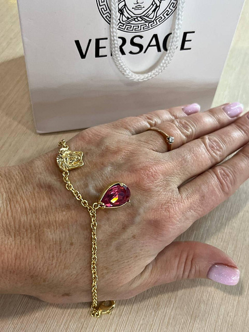 Versace браслет / Версаче браслет з рожевим кристалом Одеса - фото 2