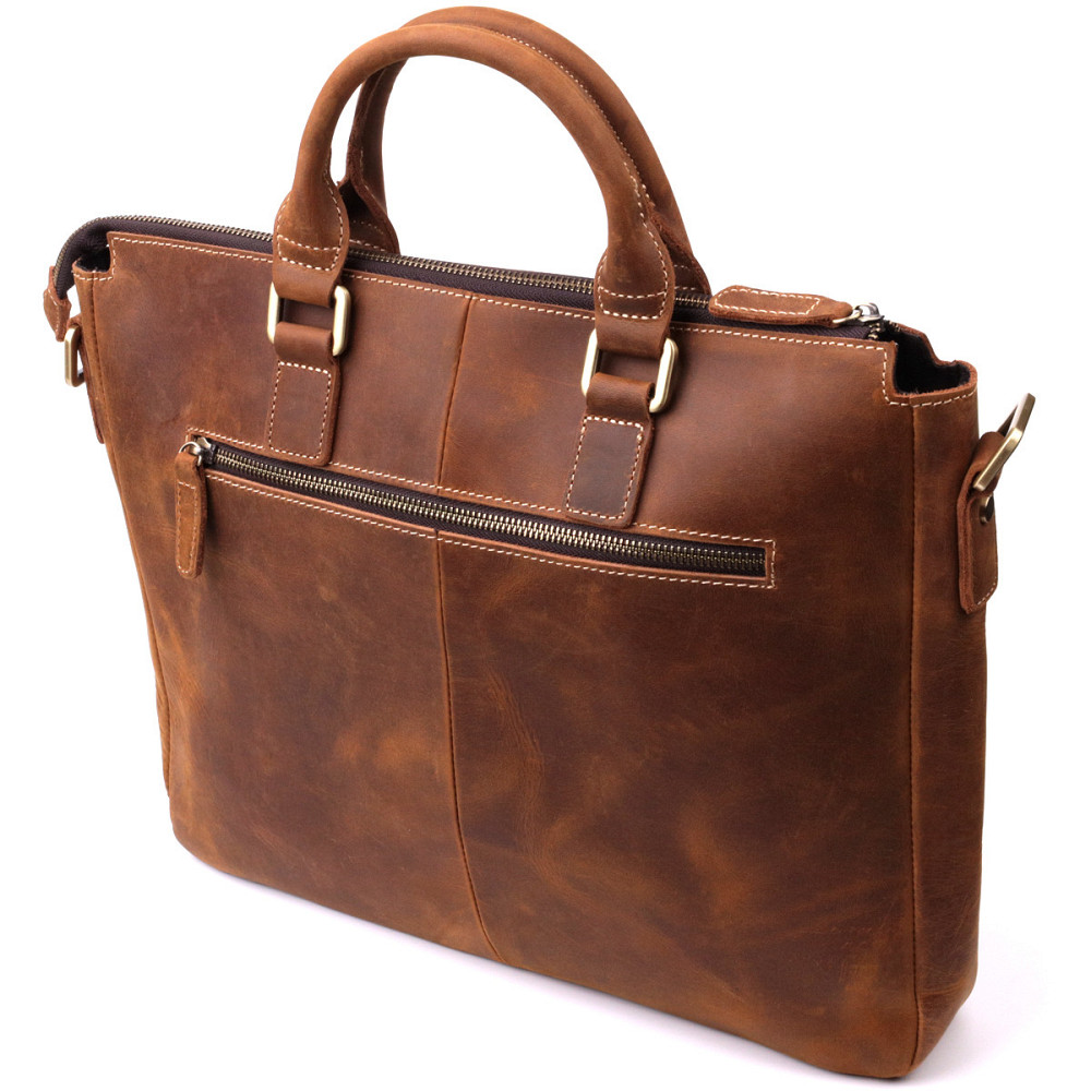 Стильний портфель у вінтажному стилі з натуральної шкіри Vintage 22673 Коричневий Київ - фото 2