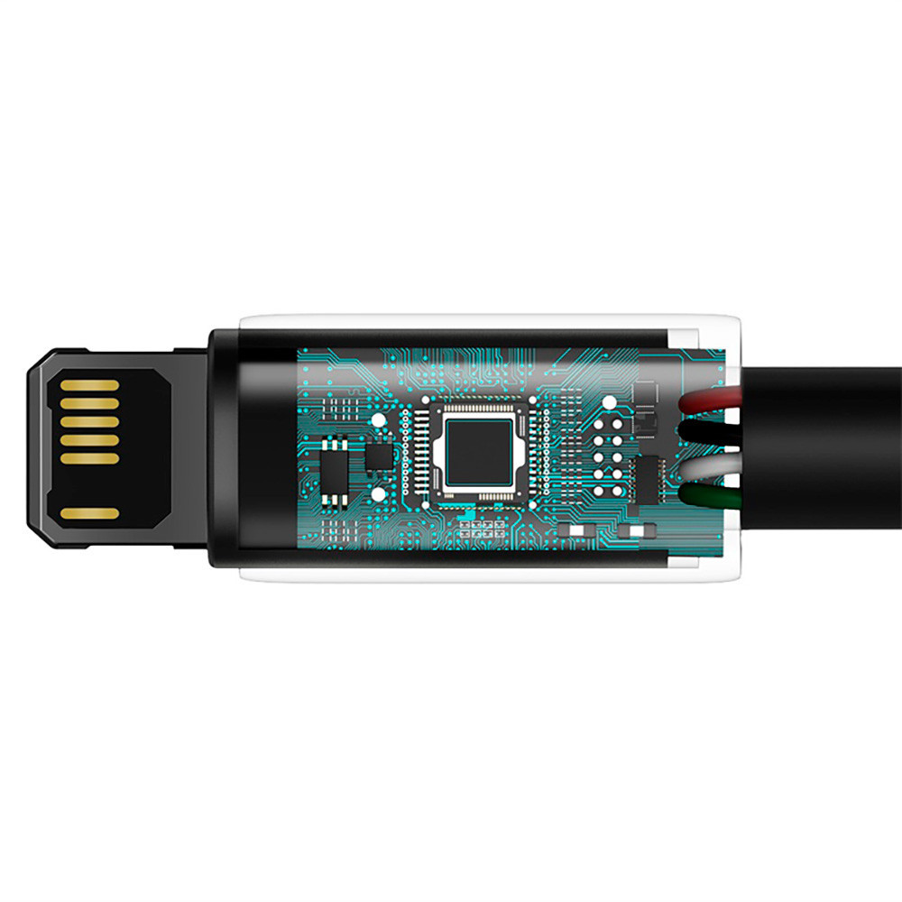 Кабель Baseus Tungsten Gold Fast Charging Data Cable USB to iP 2.4A 1m Black Одеса - фото 7