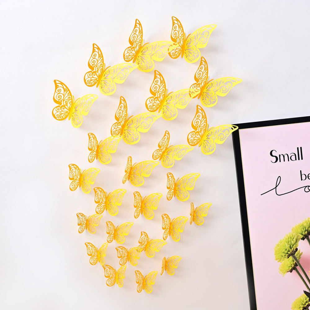 Бабочки интерьерные на стену 12 штук желтый Киев - изображение 2