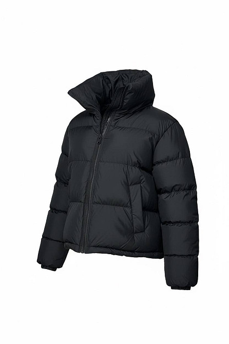 Куртка женская Haiziyuan 2603 оверсайз пуффер с воротником-стойкой черная, черный, M Киев - изображение 15