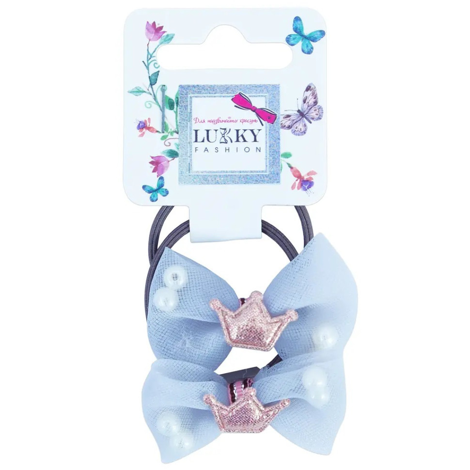 Дитяча резинка для волосся «Корона» T18533(блакитний) Вінниця - фото 1