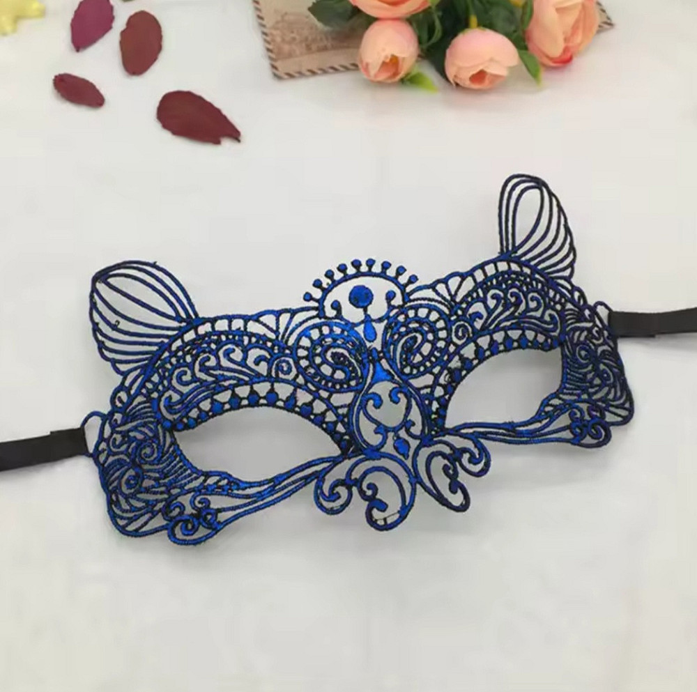 Маска для вечірки венеціанська на лице one size синій Київ - фото 1