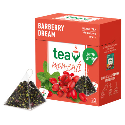 Чай Tea Moments Barberry Dream чорний з барбарисом та м'ятою 20х1.8 г пірамідки (tm.03644) Вінниця - фото 2