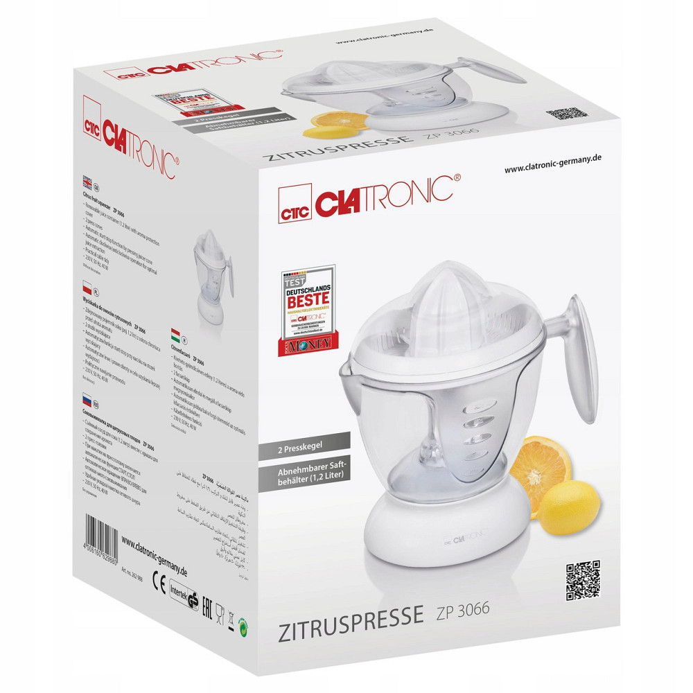 Электрическая соковыжималка для цитрусовых 1.2 литра Clatronic ZP (3066) Нововолынск - изображение 7