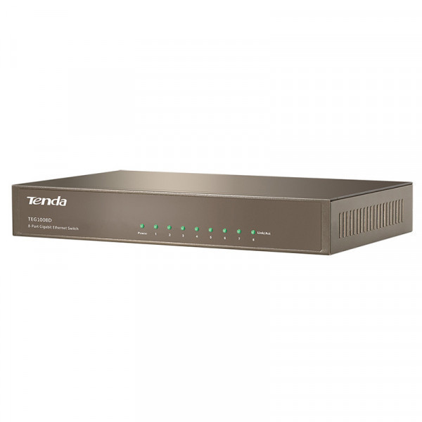 Комутатор TENDA TEG1008D 8port 10/100/1000 BaseTX, desktop, метал (TEG1008D) Київ - фото 3