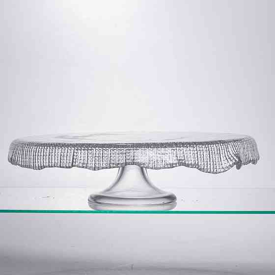 Стеклянная тортовница-менажница на ножке Киев