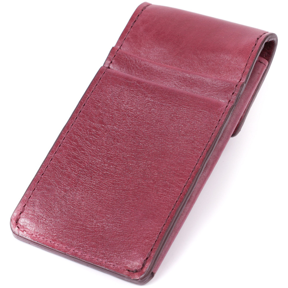 Ключниця для жінок у вигляді футляра з натуральної шкіри Бордовий (GRANDE PELLE) Київ - фото 14