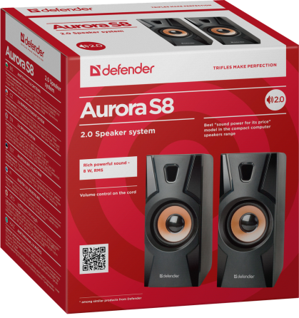 Акустика Defender Aurora S8 Black 2.0, 8 W, USB (65408) (6384347) Київ