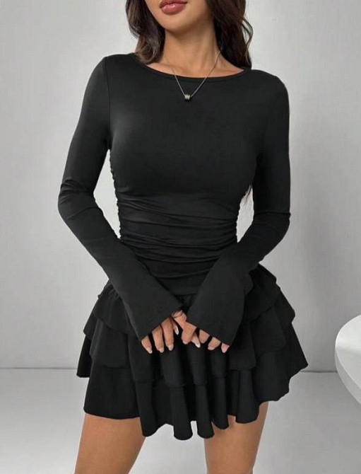 Жіноча базова міні сукня з пишною спідничкою віскоза Одеса - фото 1