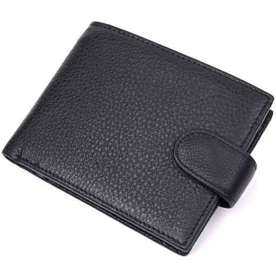 Горизонтальный кошелек для мужчин из натуральной кожи Vintage sale_15037 Черный Киев