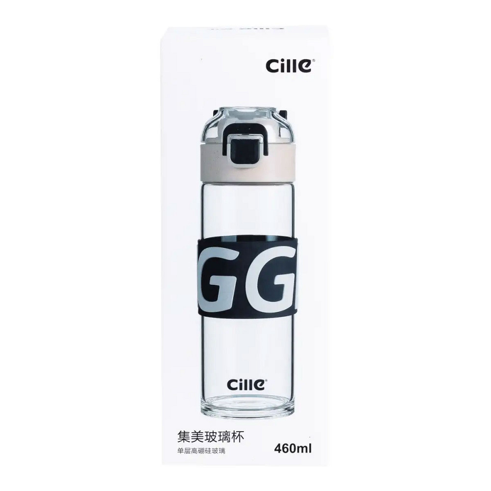 Пляшка для води 460 мл скляна з пластиковою кришкою синя HP17299BL Коломыя - изображение 2