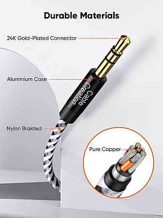 Кабель AUX 3.5 mm - 3.5 mm mini jack M / F Tiegem 1 метр Київ