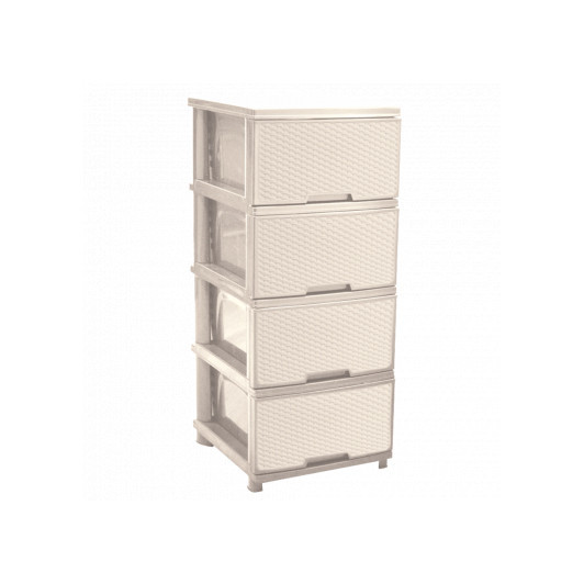 Комод пластиковый Ротанг кремовый 95х46х39 Алеана Одесса - изображение 1