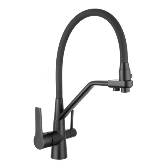 Смеситель для кухни с подключением к фильтру Frap F4374-6, черный Киев