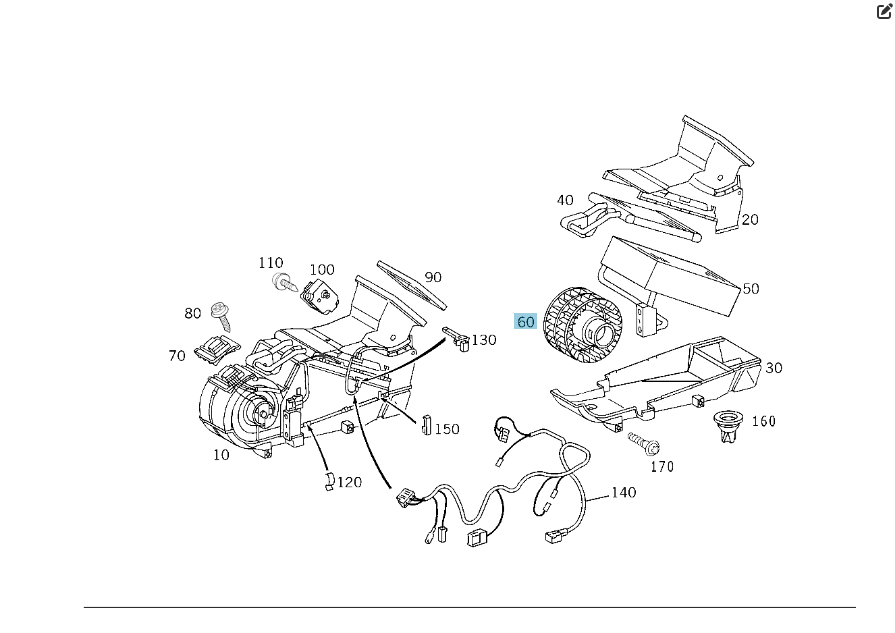 Mercedes-Benz  A2208203642 Вентилятор - моторчик заднього клімату S-class short W220 S-class long V220 Одеса - фото 2