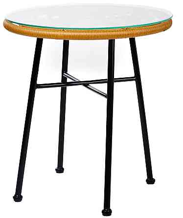 Садовий стіл Mayan Скло Ротанг Латте Київ