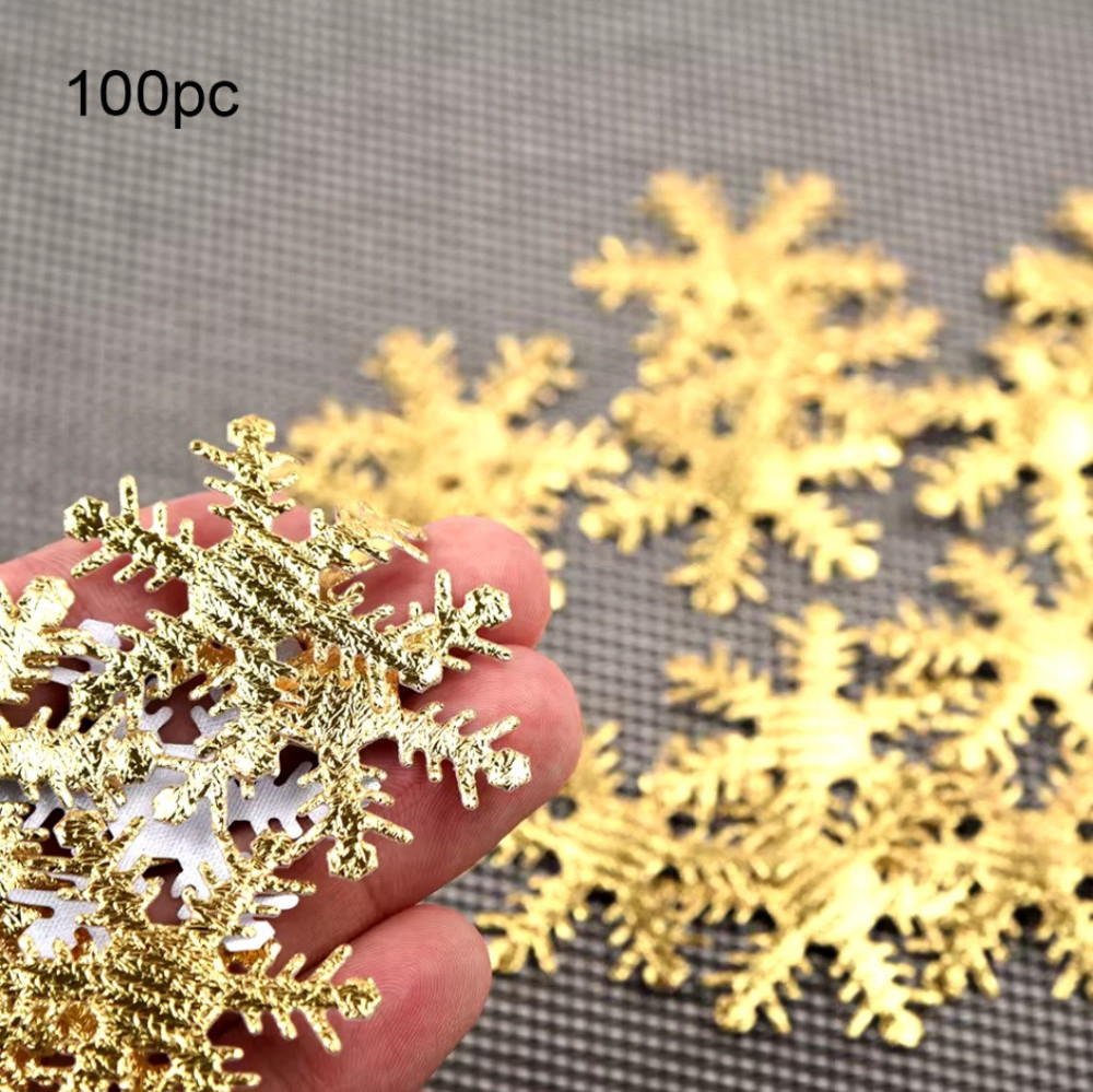 Новый год снежинки декоративные 100 штук 25 мм золотистый Киев - изображение 1
