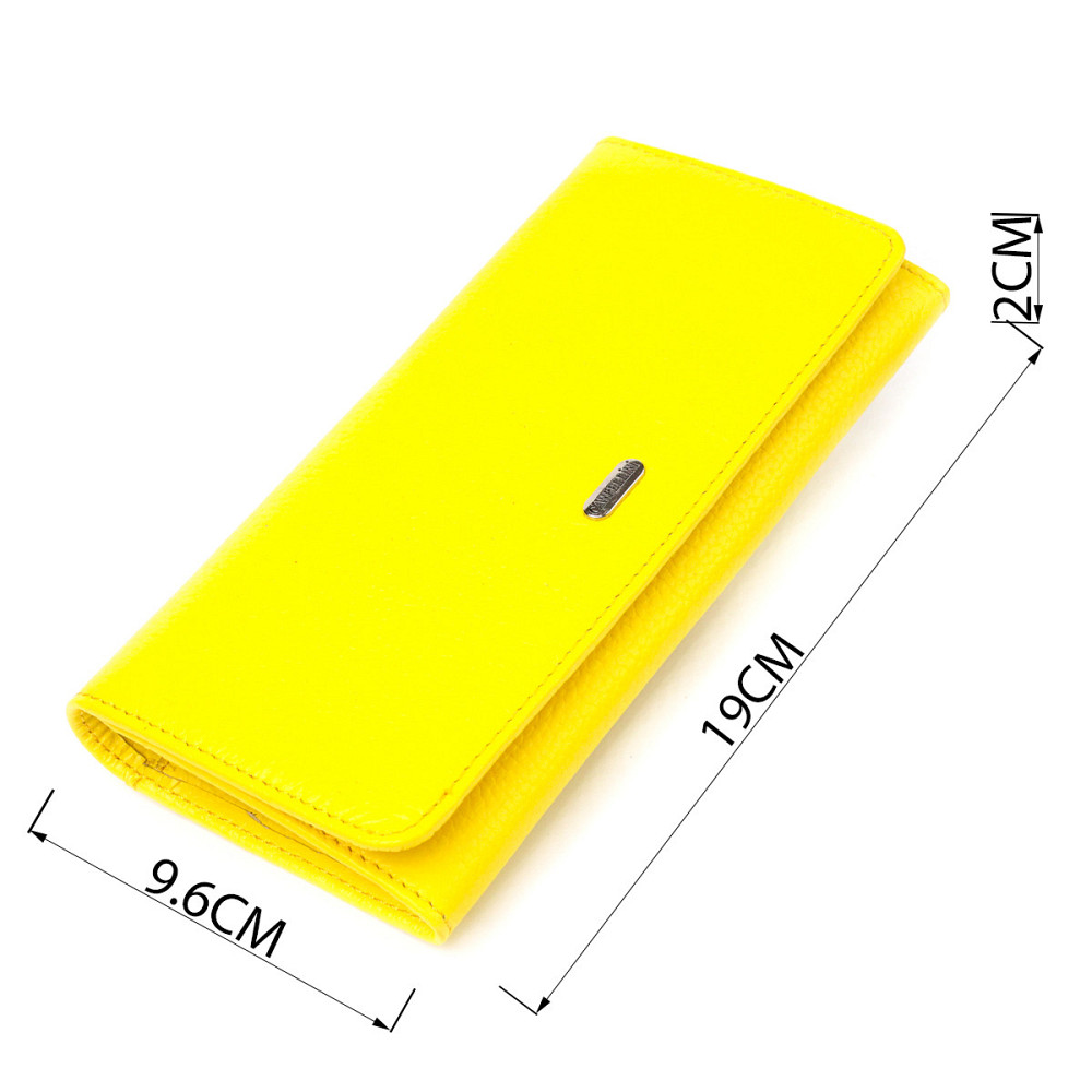 Яркий молодежный кошелек из натуральной кожи флотар CANPELLINI 21612 Лимонный Киев - изображение 3