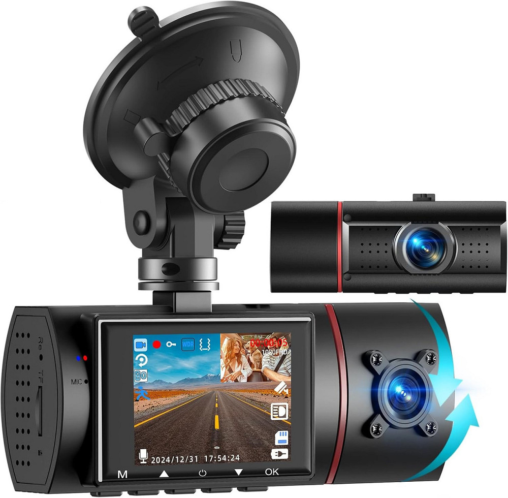 Відеореєстратор Milerong X25 Dual Dash Cam 2 камери Full HD 1080P, IPS-екран 2", нічне бачення IR, G-сенсор, моніторинг паркування Київ - фото 2