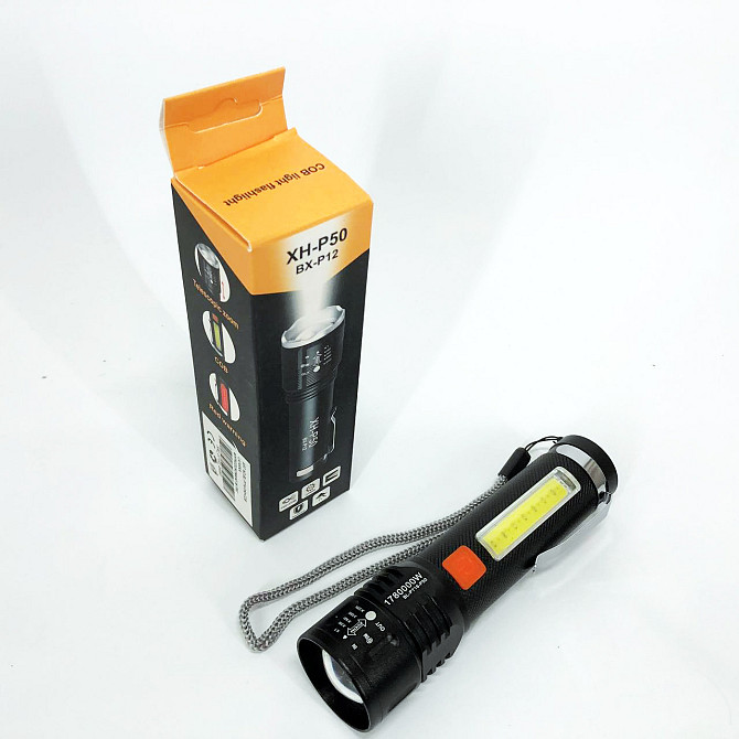 Многофункциональный тактический фонарь Bailong BL-P716-P50+COB, Ручной фонарь с двумя режимами работы KQ-96 Львов - изображение 3