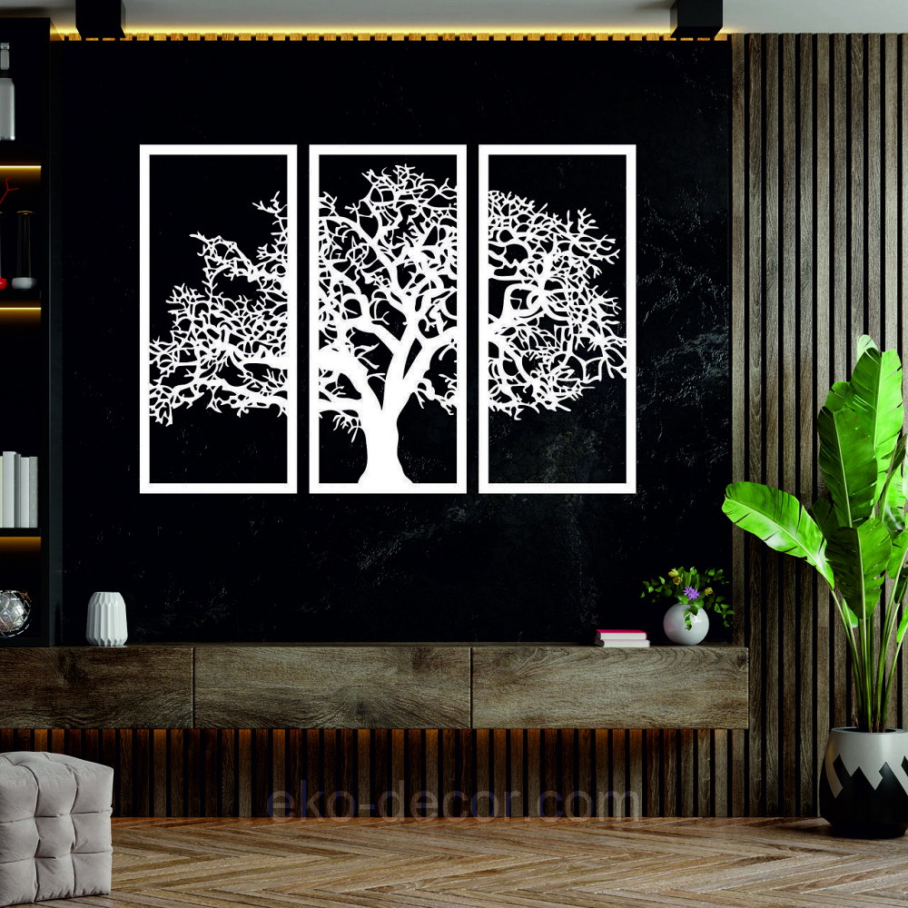 Декоративное настенное Панно «Дерево», Декор на стену 110*156 см, Белый Киев - изображение 1
