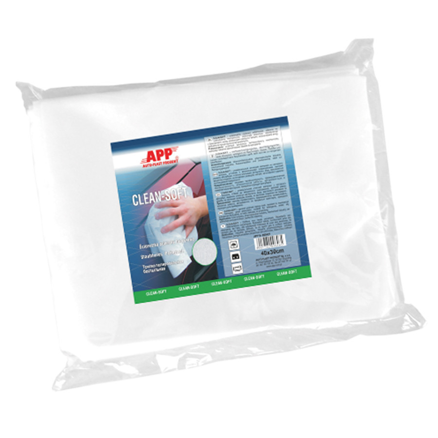 Серветки полірувальні безпильові "Clean Soft" 30х40см (ціна за уп.-20шт) білі APP, 090421 Київ - фото 1