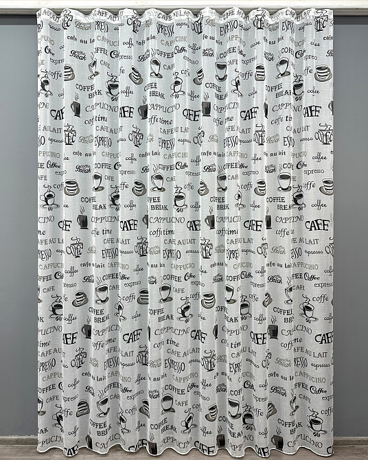 Тюль VR-Textil 1791т Льон Білий з чорним 200х270 см (42-0916) Київ - фото 2