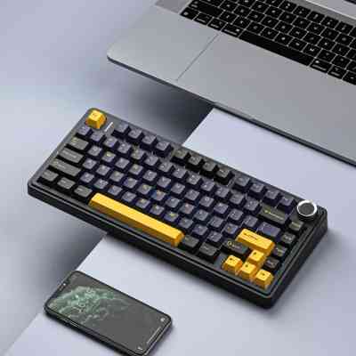 Клавіатура Aula F75 Gasket Greywood V3 switch Hot-Swap PBT Wireless/Bluetooth/USB Black (6948391208626) Вінниця