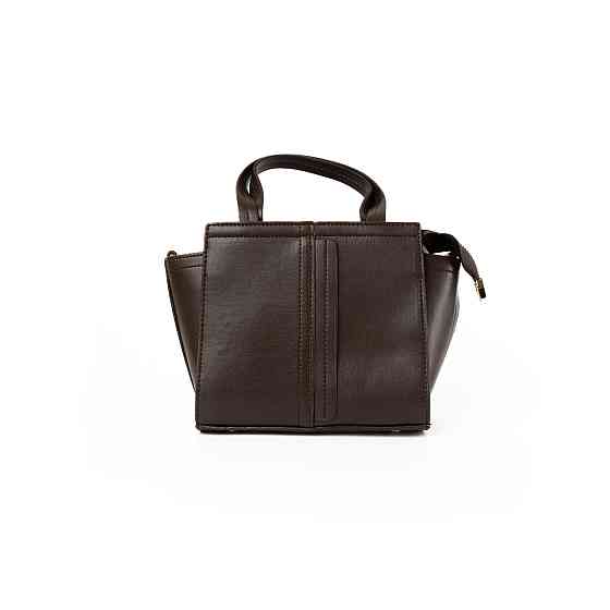 Сумка женская на молнии из искусственной кожи, с съемным плечевым ремешком и двумя ручками, Шоколадный Каменец-Подольский