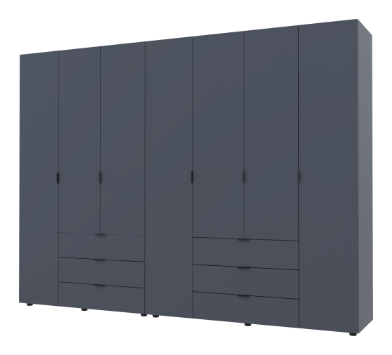 Комплект шаф для одягу Doros Гелар (2 шт.) 271,2х49,5х203,4 см Графіт (DRS-011121) Львів