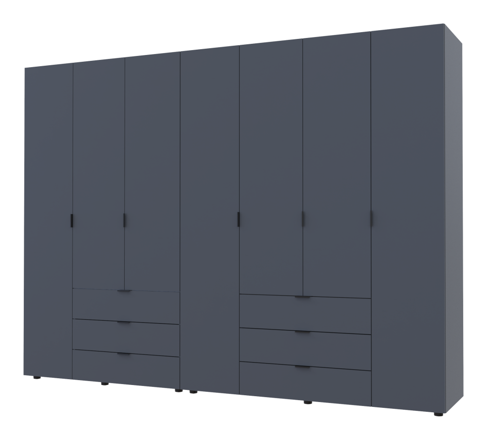 Комплект шаф для одягу Doros Гелар (2 шт.) 271,2х49,5х203,4 см Графіт (DRS-011121) Львів - фото 1