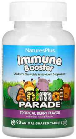 Вітаміни для дітей Nature's Plus Animal Parad Kids Immune Booster 90 жов таб Тропік Київ