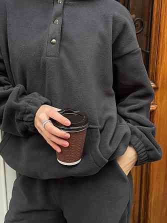 Женский теплый базовый костюм двойка из двухстороннего флиса . Графит, 46/48 Одесса