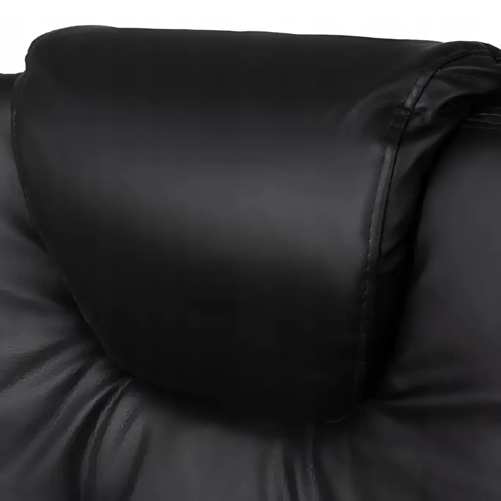 Крісло офісне ортопедичне чорного кольору поворотне ,міцне комп'ютерне з еко шкіри і підставкою для ніг до 120 кг Львів - фото 6