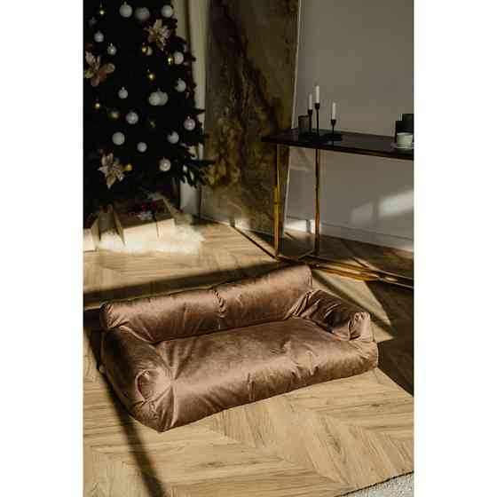 Велюровий диванчик для собак і котів Incor коричневий 10073 M (66х37х33) Київ