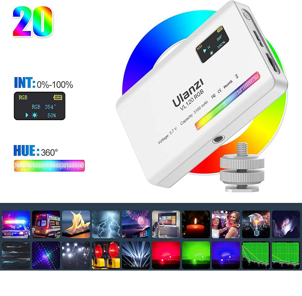 Накамерне світло RGB HUE 360 2500-9000К Ulanzi VL120RGB White Київ - фото 3